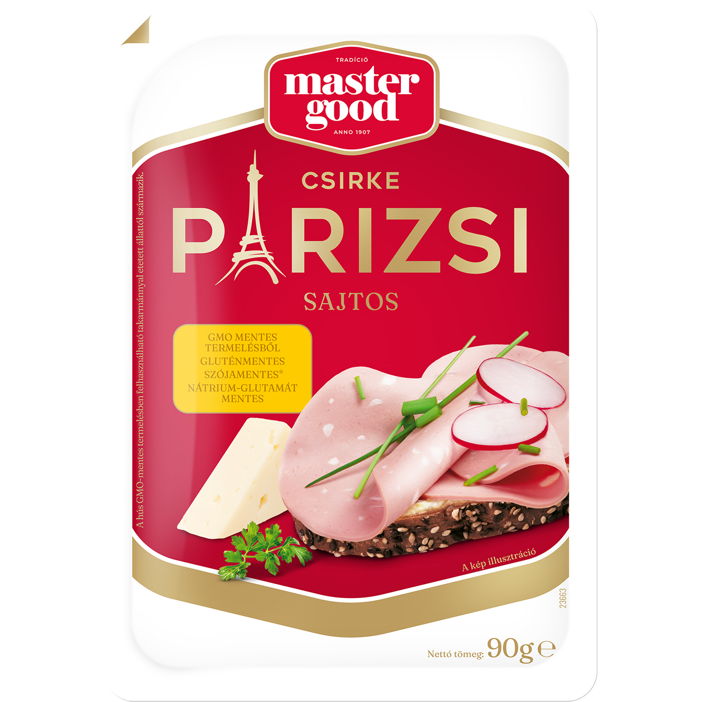 Master Good szeletelt sajtos csirke párizsi 90 g