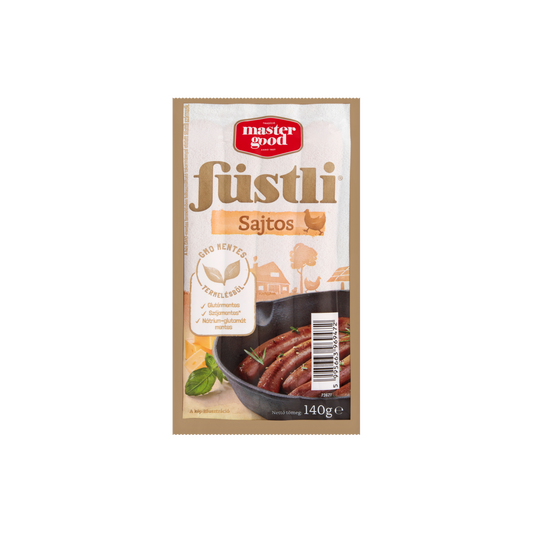 Master Good Füstli sajtos, füst ízesítésű virsli csirkehúsból 140 g