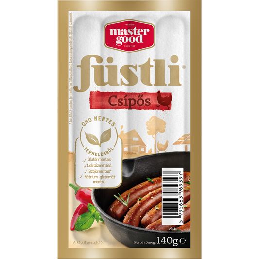 Master Good Füstli csípős, füst ízesítésű virsli csirkehúsból, Jalapeno paprikával 140 g
