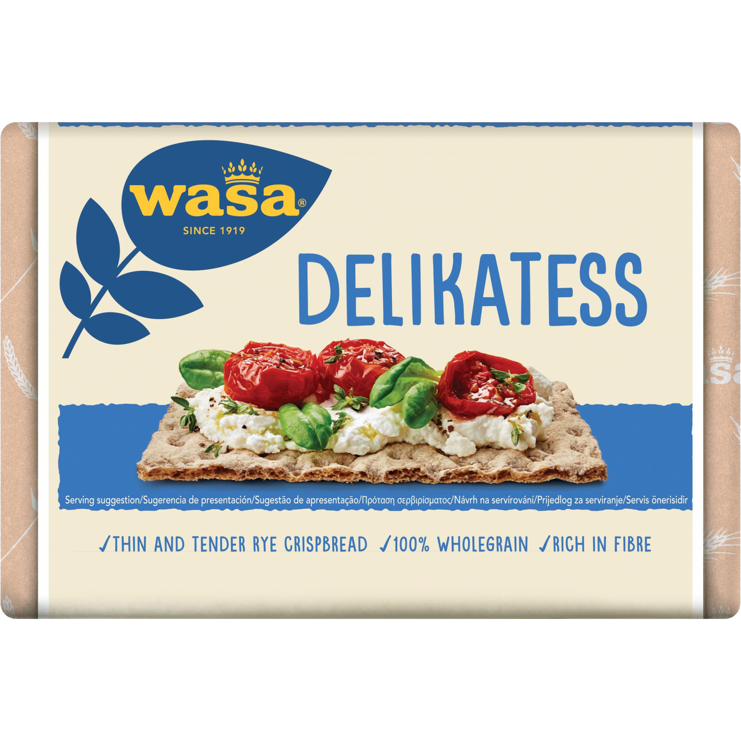 Wasa Delikatess teljeskiőrlésű rozslisztból készült ropogós kenyér 270 g