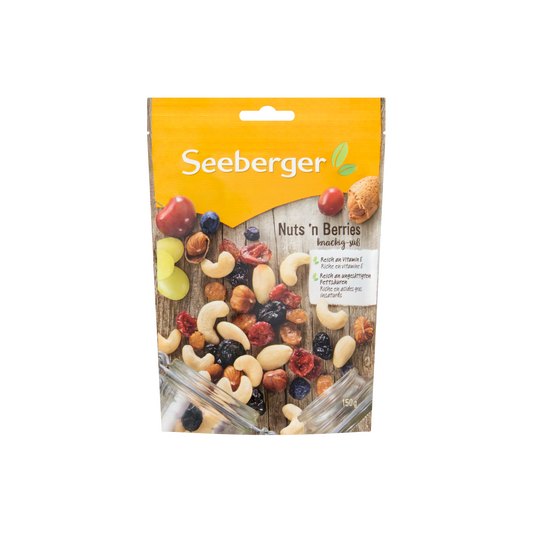 Seeberger diófélék és szárított gyümölcsök keveréke, részben cukrozott 150 g