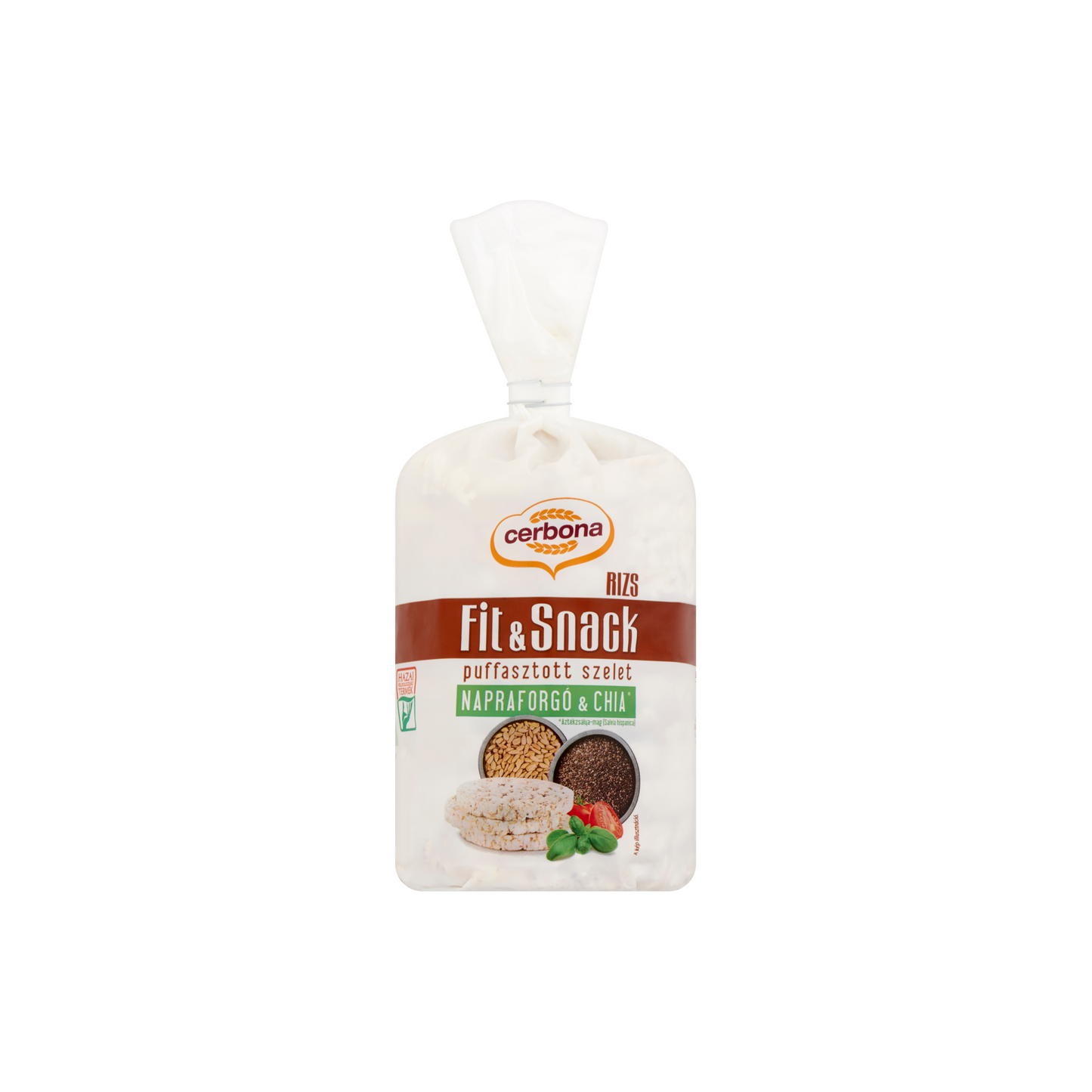 Cerbona puffasztott rizsszelet barna rizsből napraforgómaggal, chia maggal 90 g
