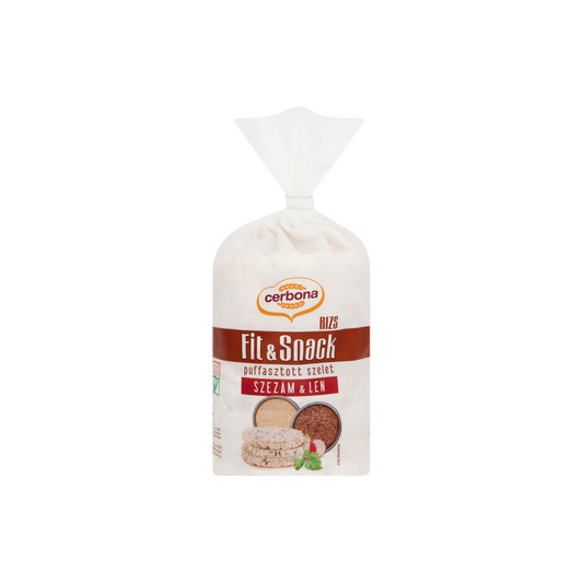 Cerbona puffasztott rizsszelet barna rizsből, szezámmaggal, lenmaggal 90 g