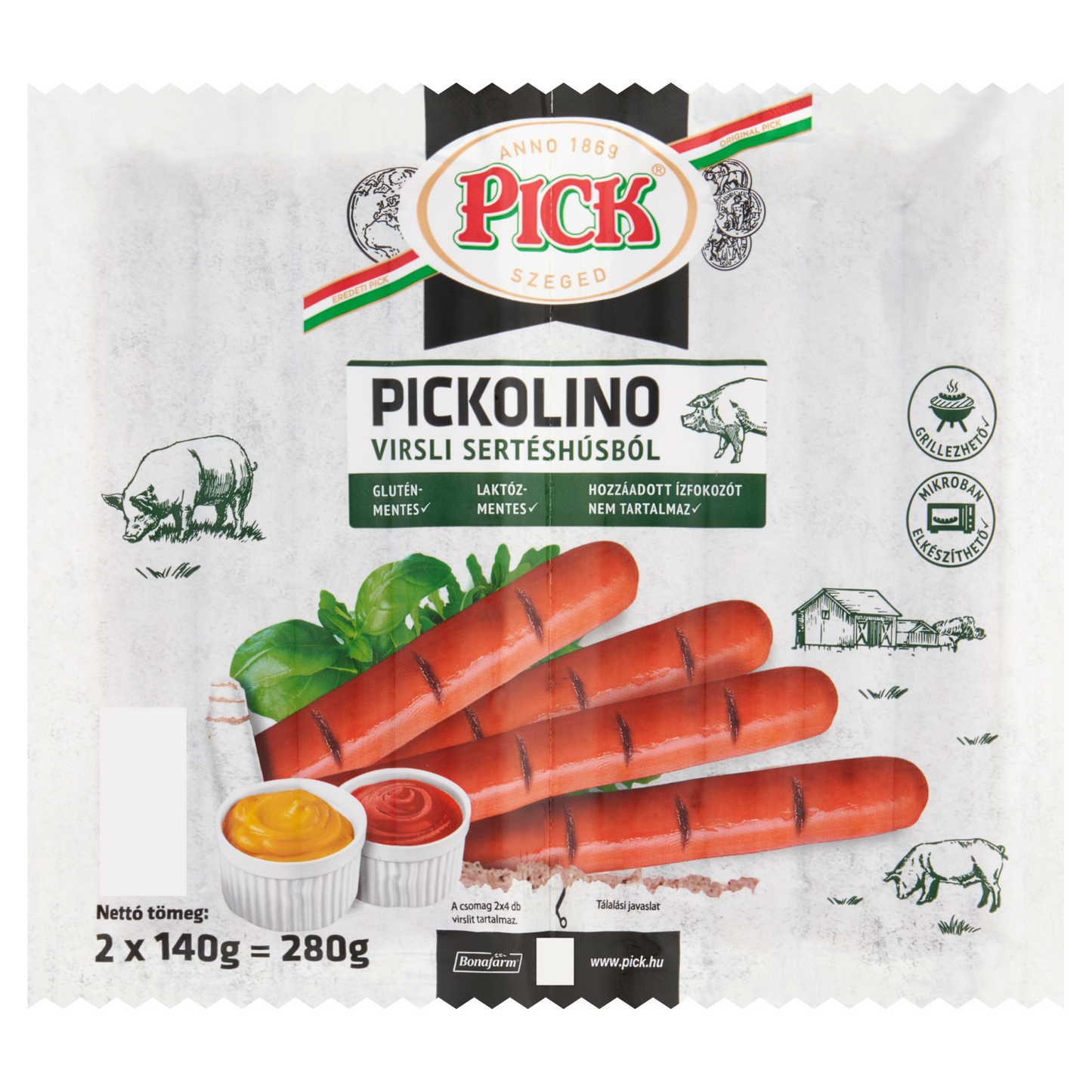 Pick Pickolino virsli sertéshúsból 2 x 140 g (280 g)