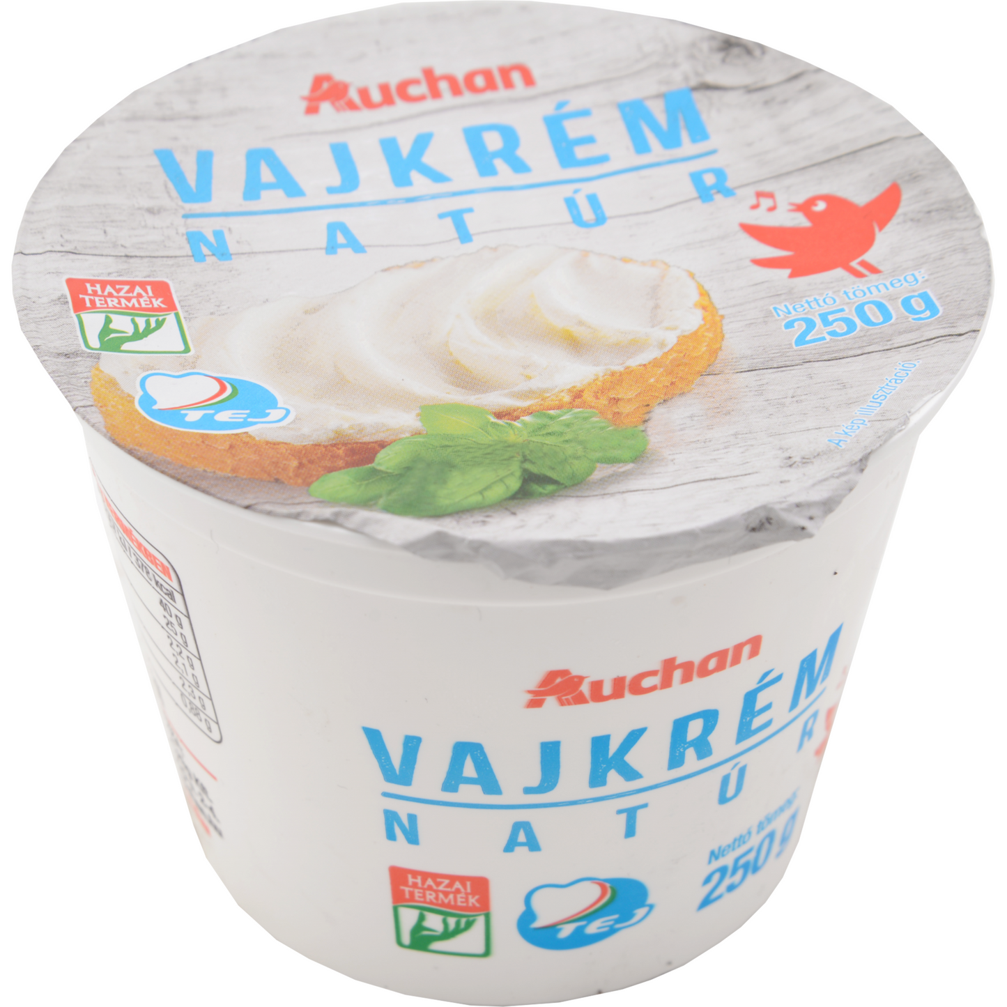 Auchan Kedvenc natúr vajkrém kenhető, félzsíros 40% 250 g