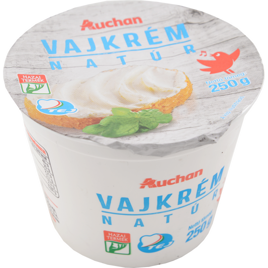 Auchan Kedvenc natúr vajkrém kenhető, félzsíros 40% 250 g