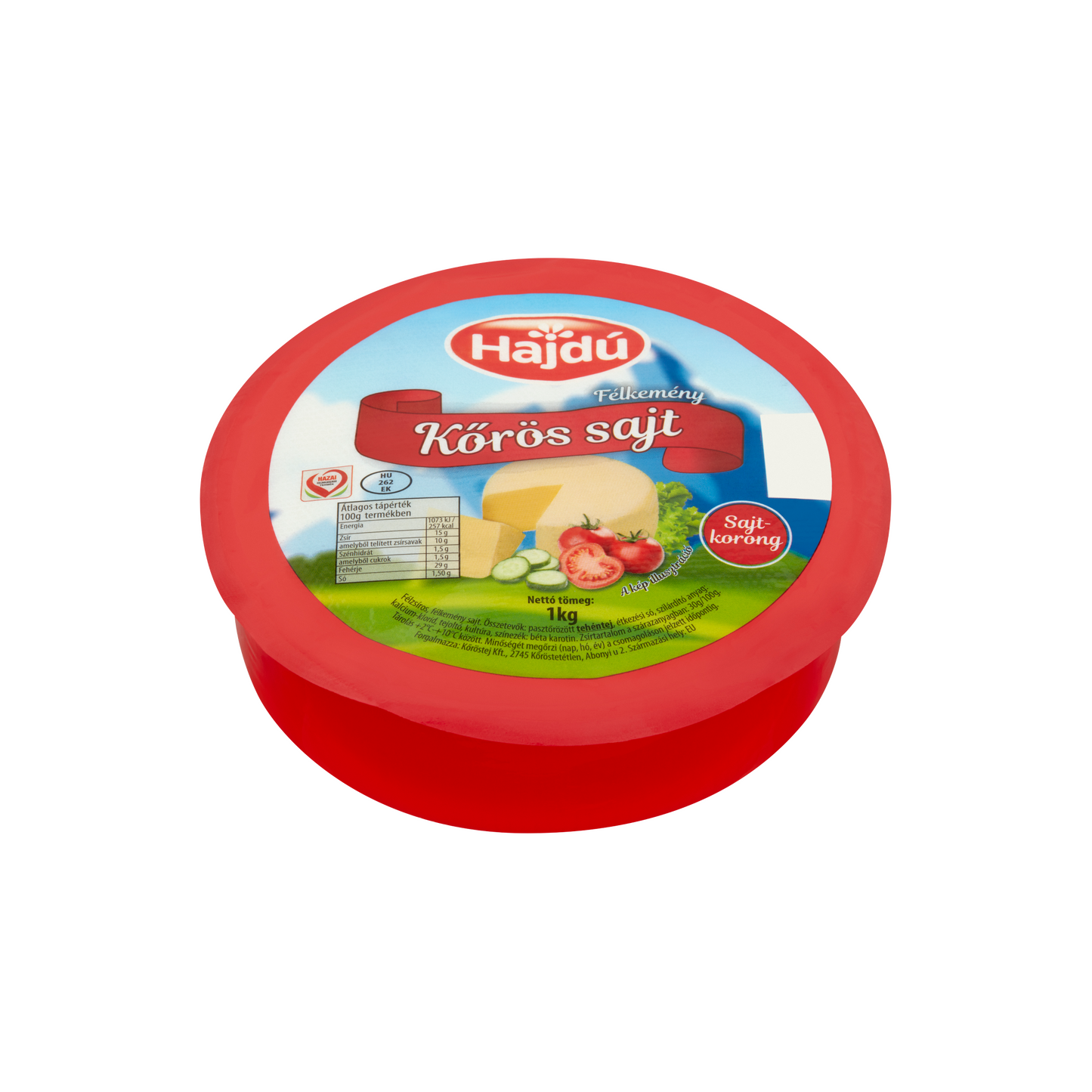 Hajdú Kőrös félzsíros, félkemény sajtkorong 1 kg