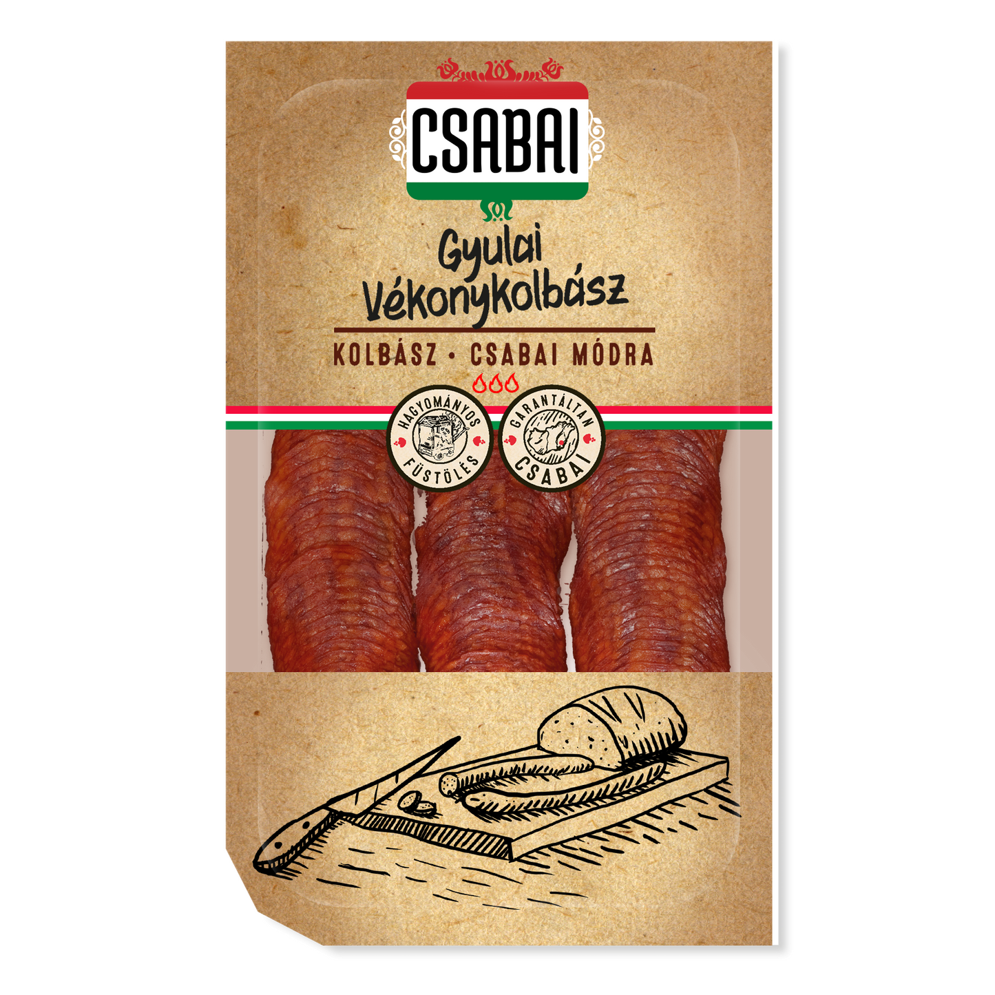 Csabai szeletelt gyulai vékonykolbász 75 g