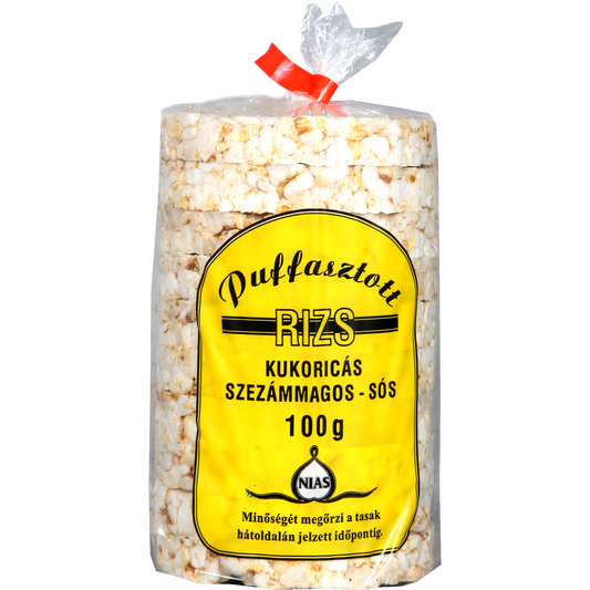 Puffasztott rizs kukoricás szezámmmagos sós 100 g