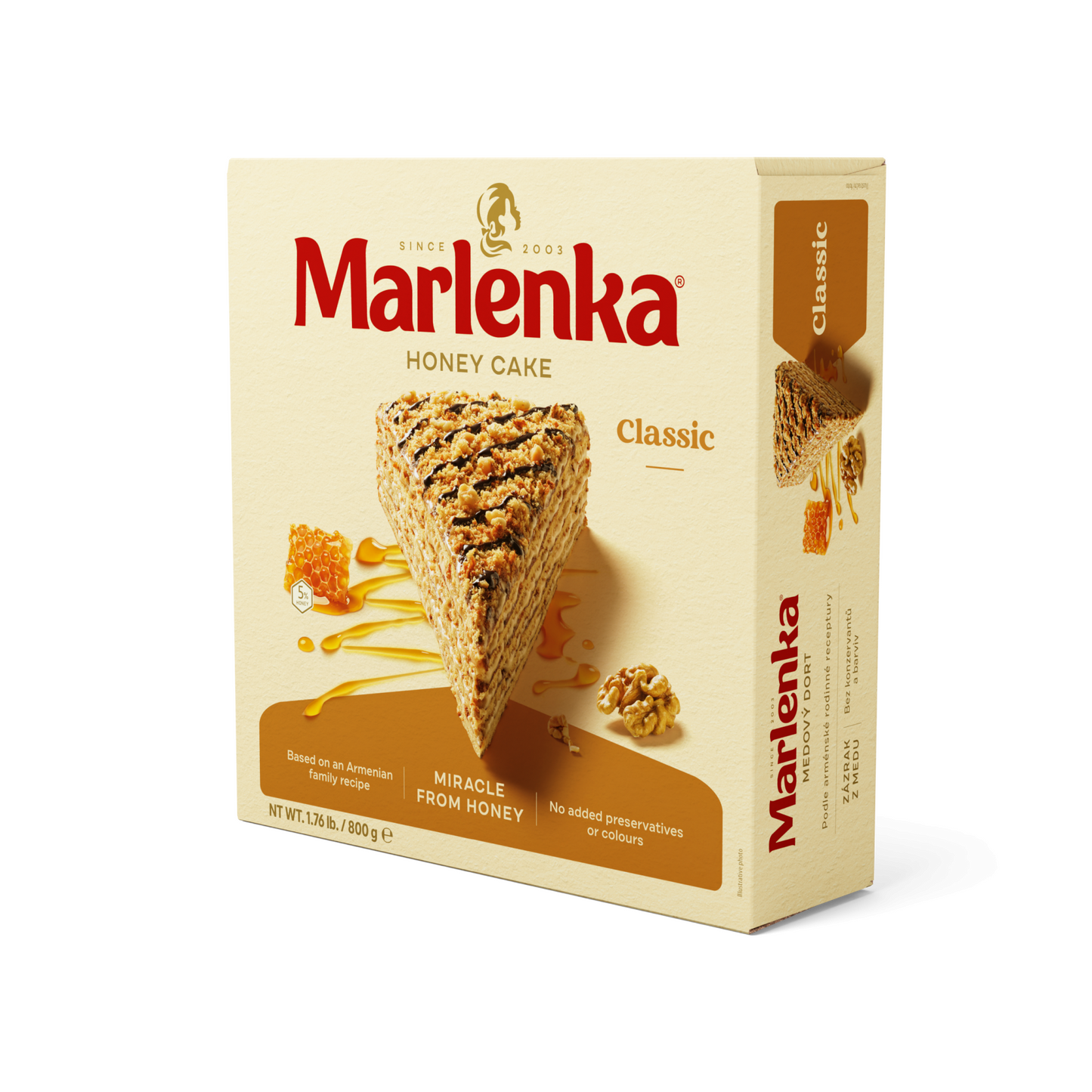 Marlenka mézes torta dióval 800 g