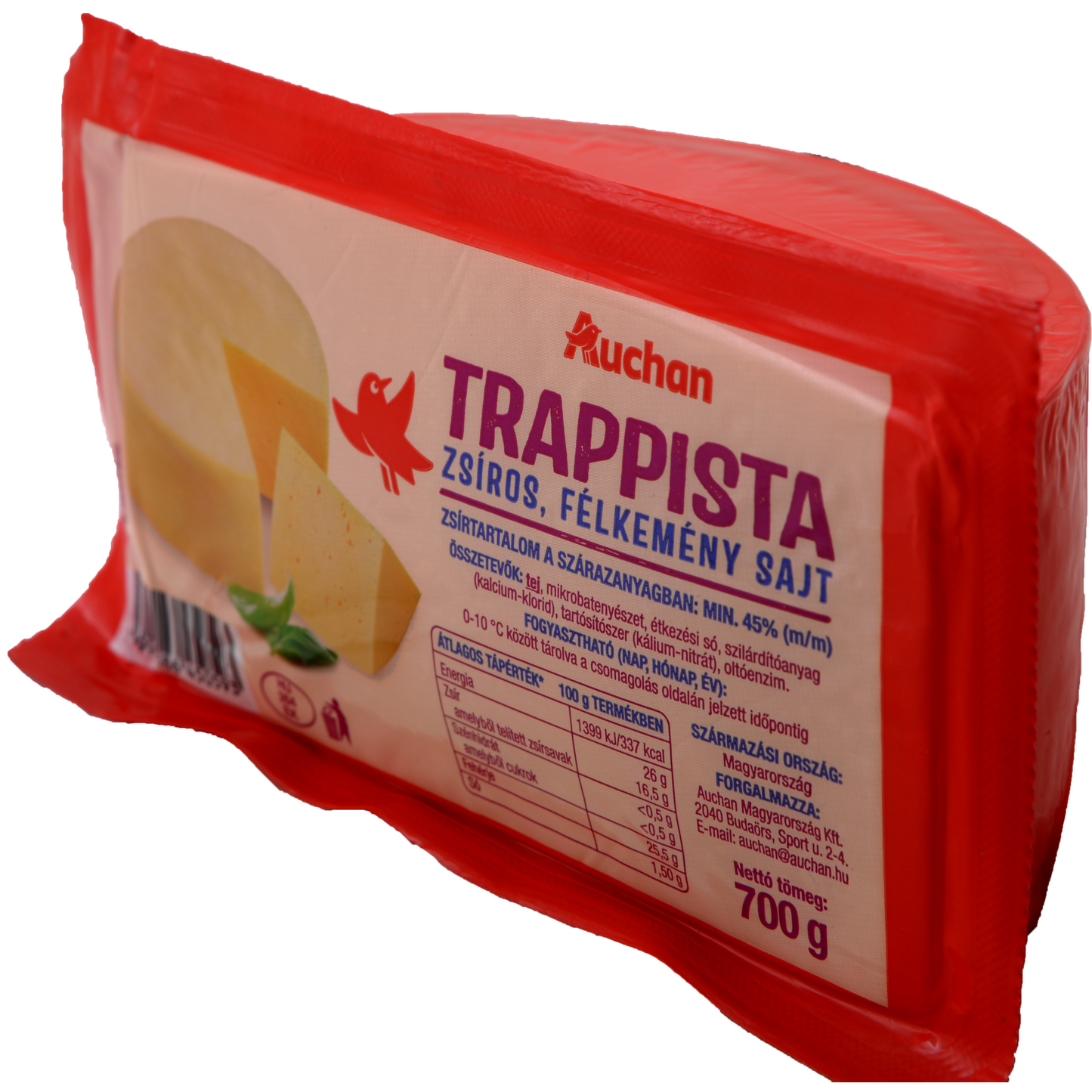 Auchan Kedvenc felezett trappista sajt 700 g